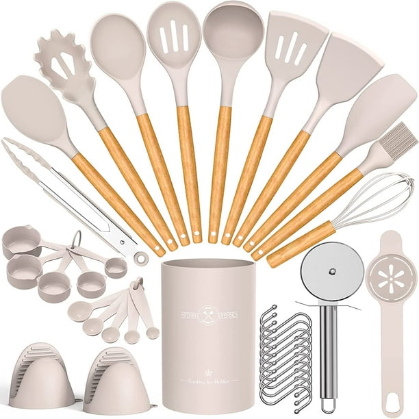 36PCS Kitchen Utensil Set,Silicone Cooking Utensils with Holder,Heat-Resistant
